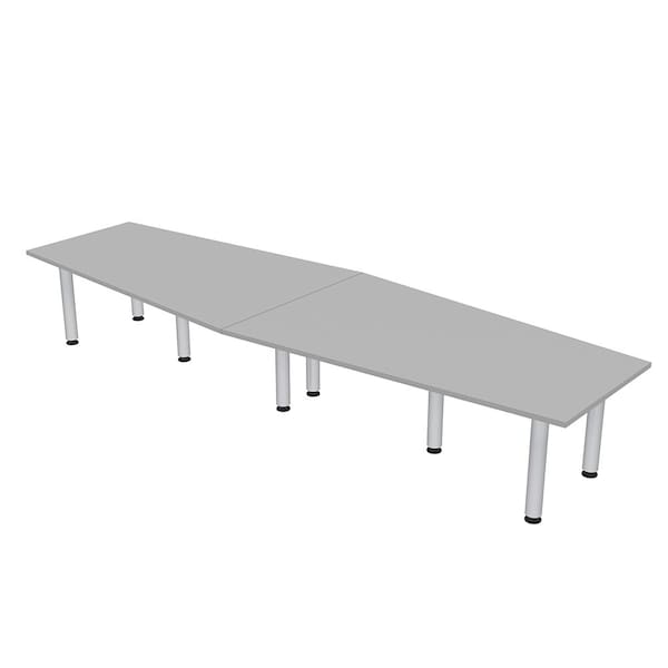 45 in W, 120 in L, 29 in H, Engineered Wood Top, Grey